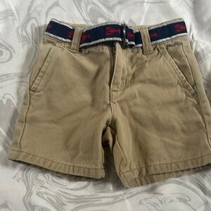 Janie and Jack Tan Shorts with Navy Belt
